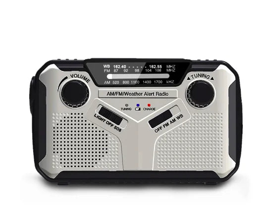 Skanto | Notfallradio mit Kurbel und Solar – Tragbares Dynamo-Radio mit Powerbank und LED-Taschenlampe