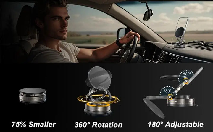 Skanto | 360° drehbarer magnetischer Saug-Handyhalter für das Auto