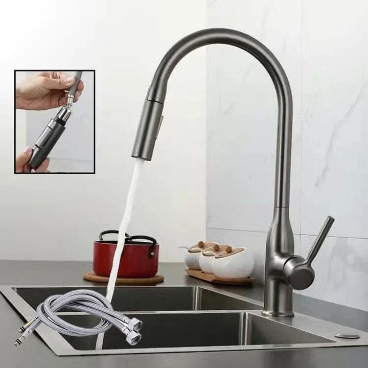 Skanto | Küchenarmatur aus Edelstahl mit ausziehbarem Brausekopf