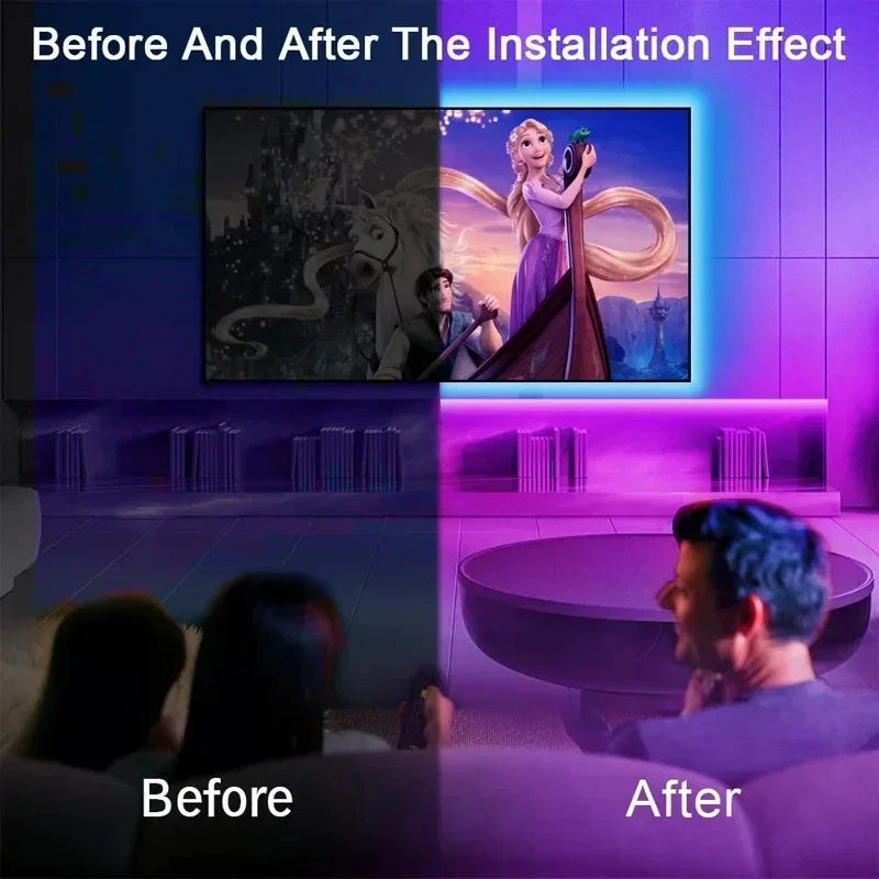 Skanto | USB RGB LED-Lichtstreifen mit App-Steuerung für Raum- & TV-Hintergrundbeleuchtung