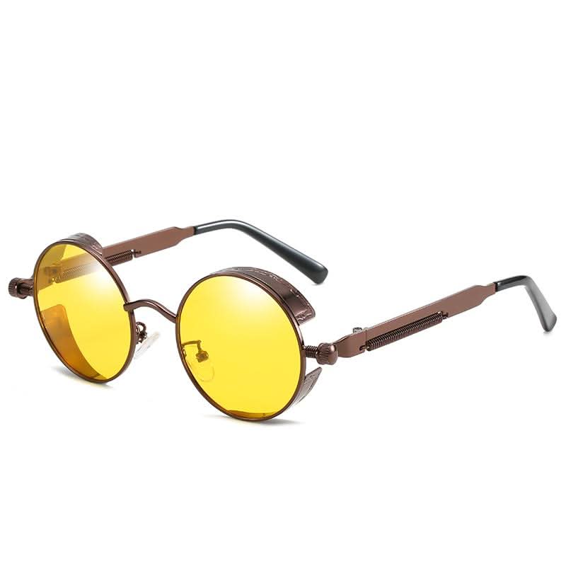 Skanto | Vintage Runde Steampunk Sonnenbrille Polaroid UV400
