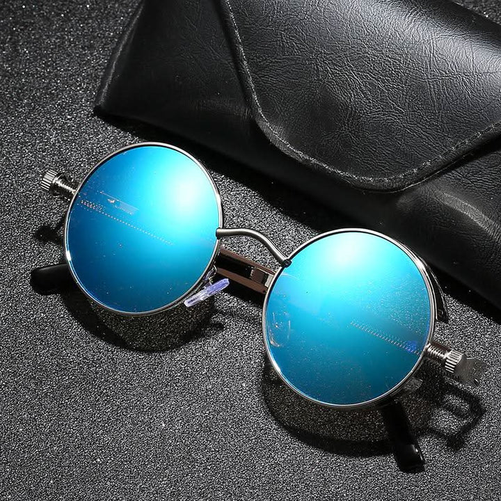 Skanto | Vintage Runde Steampunk Sonnenbrille Polaroid UV400
