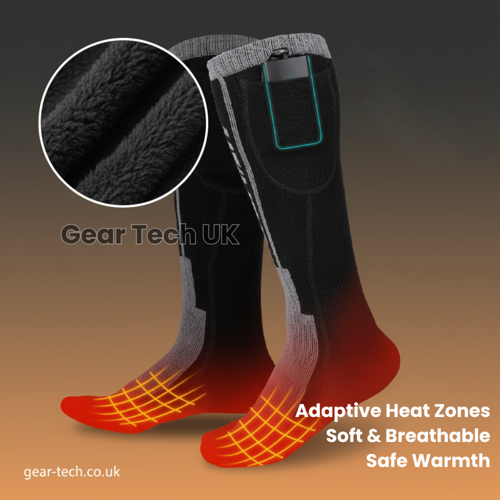 Skanto | Wiederaufladbare beheizte Skisocken & Fußwärmer – Elektrische Thermosocken für Skifahren, Snowboarden & Wintersport UK