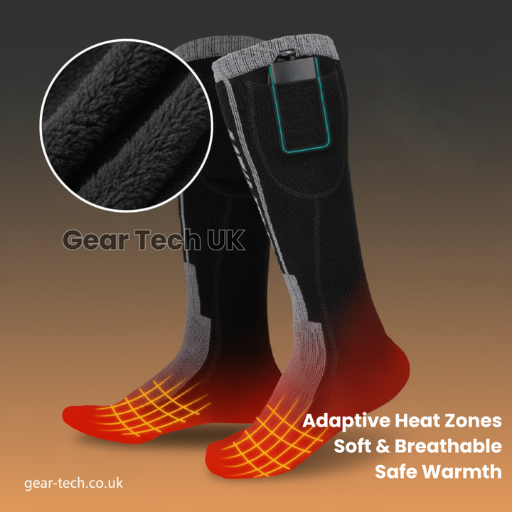 Skanto | Wiederaufladbare beheizte Skisocken & Fußwärmer – Elektrische Thermosocken für Skifahren, Snowboarden & Wintersport UK