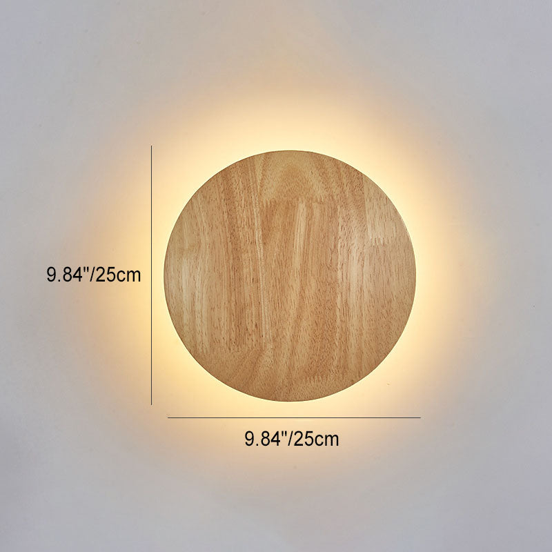 Skanto | Moderne minimalistische runde, unregelmäßige ovale LED-Wandleuchte aus Holz für das Wohnzimmer