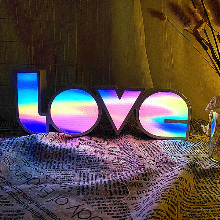 Skanto | Moderne Art Deco wasserdichte PS LOVE Buchstaben LED-Tischlampe für Schlafzimmer