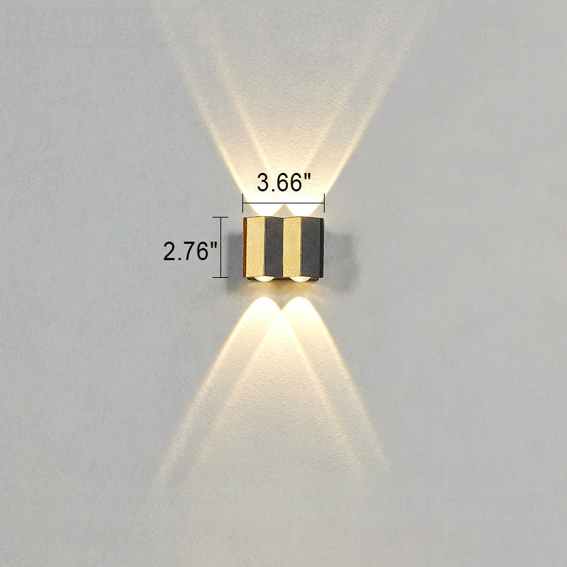 Skanto | Moderne Luxus-LED-Wandleuchte aus goldenem Aluminium für den Außenbereich, wasserdicht, für die Terrasse
