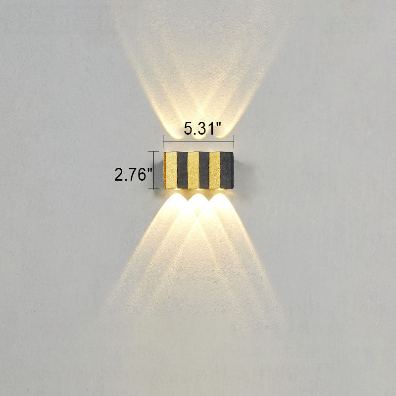 Skanto | Moderne Luxus-LED-Wandleuchte aus goldenem Aluminium für den Außenbereich, wasserdicht, für die Terrasse
