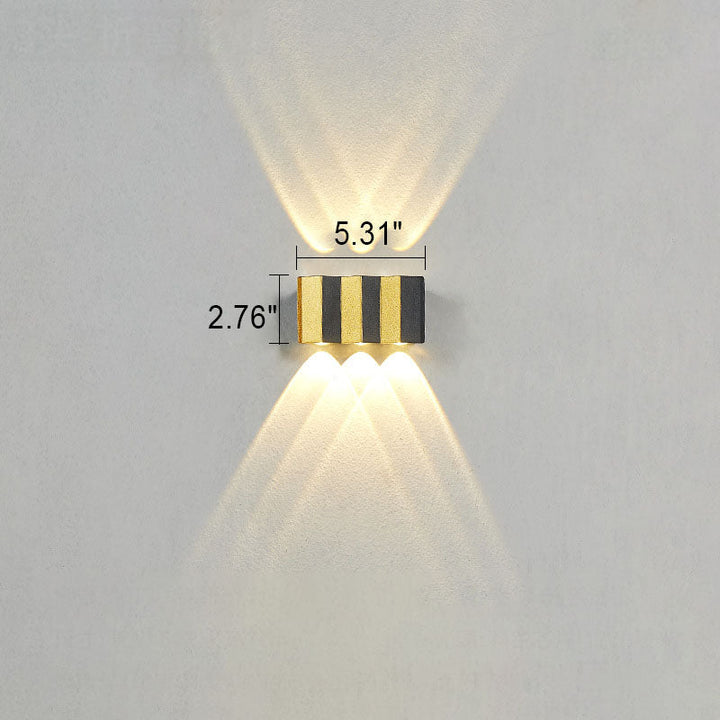 Skanto | Moderne Luxus-LED-Wandleuchte aus goldenem Aluminium für den Außenbereich, wasserdicht, für die Terrasse