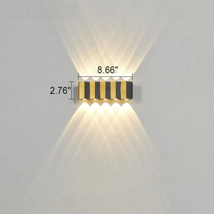 Skanto | Moderne Luxus-LED-Wandleuchte aus goldenem Aluminium für den Außenbereich, wasserdicht, für die Terrasse