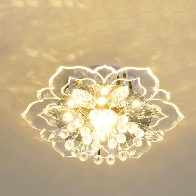 Skanto | GlowPetal LED-Kristall-Deckenleuchte | Blumenförmig | Modernes Design | Energiesparend | Dekorative Beleuchtung
