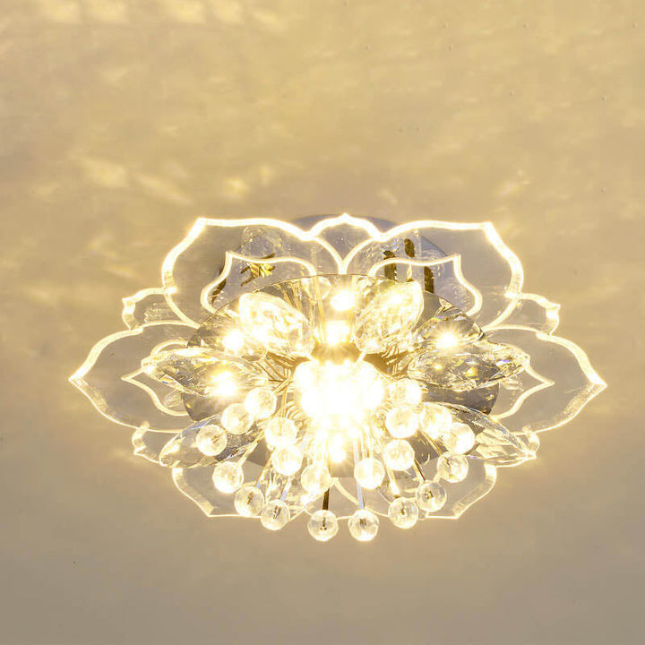 Skanto | GlowPetal LED-Kristall-Deckenleuchte | Blumenförmig | Modernes Design | Energiesparend | Dekorative Beleuchtung