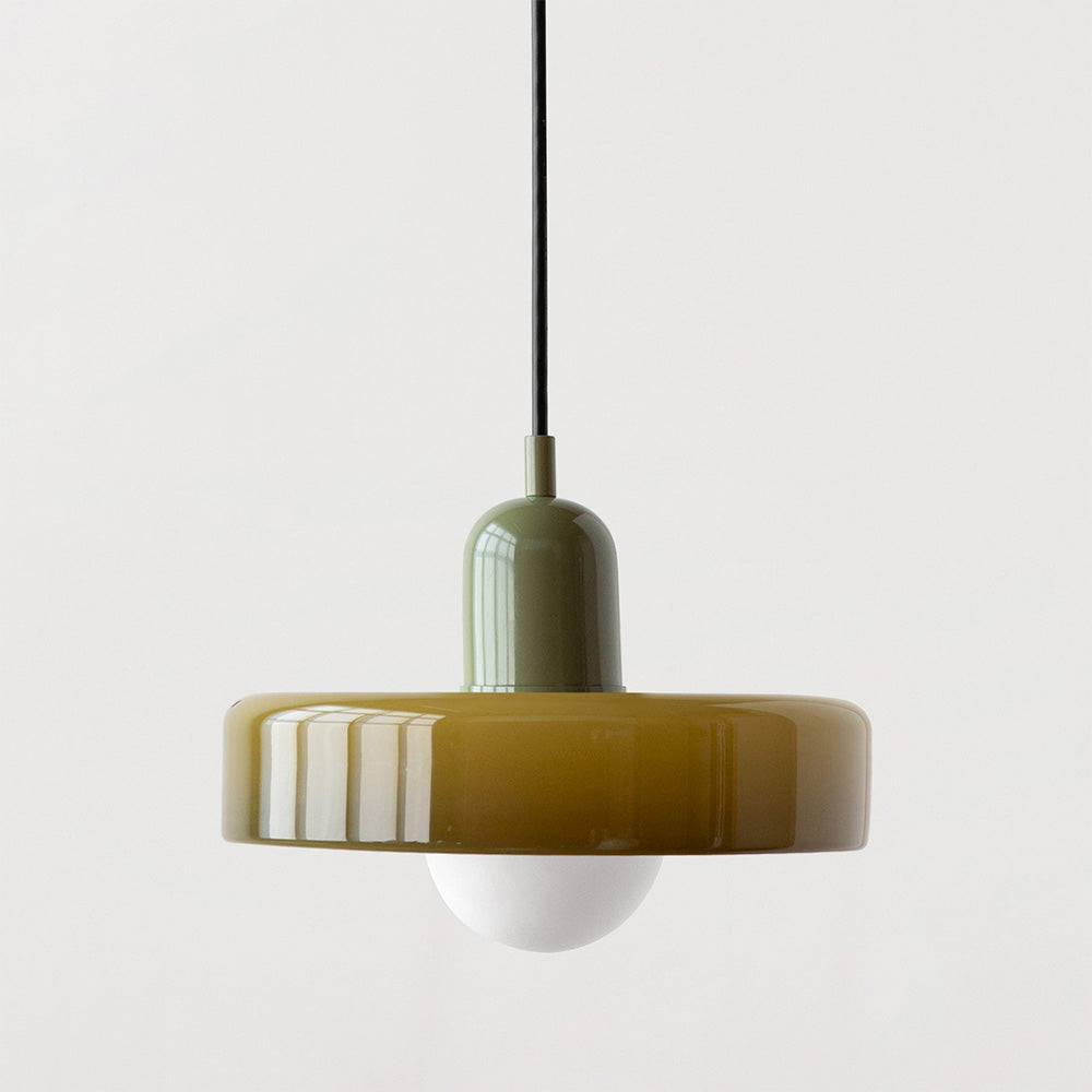 Skanto | Pendelleuchte aus farbigem Glas – Elegante Hängelampe im Bauhaus-Stil für Wohn- & Esszimmer