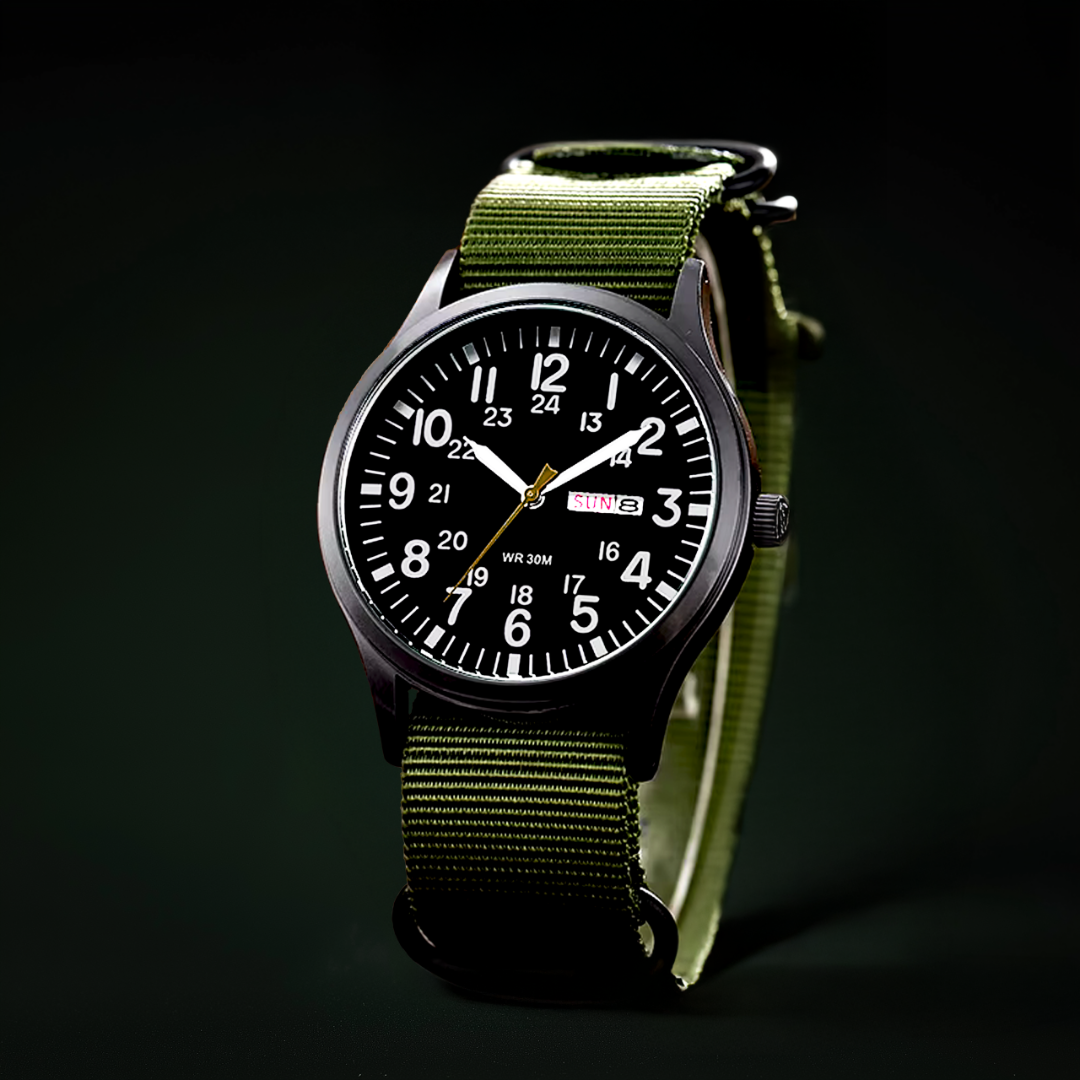Skanto | Robuste Outdoor-Uhr für Herren – Wasserdichter Militärstil aus Edelstahl