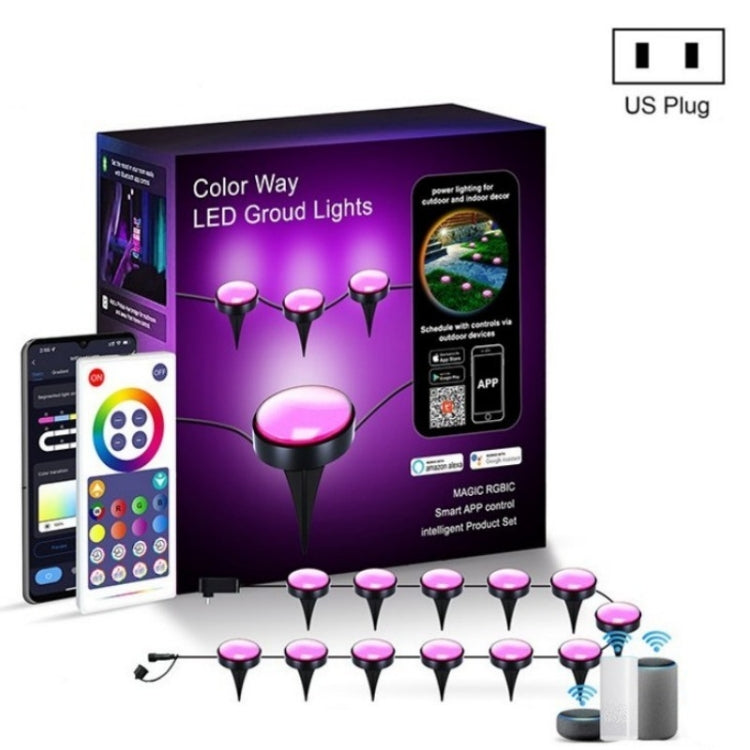 Skanto | CP01 Outdoor WIFI Smart APP Steuerung Gartenbeleuchtung Musik-Synchronisation Outdoor Bodenleuchten (US Stecker)
