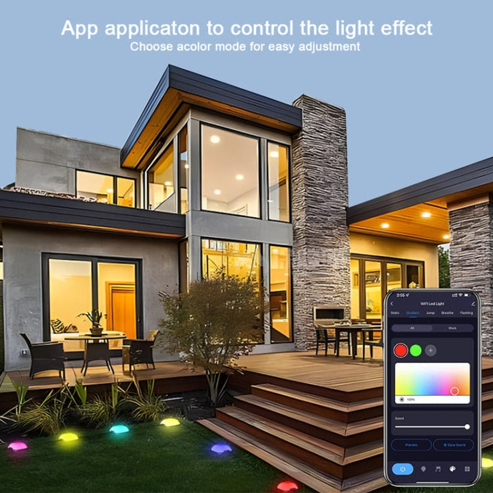 Skanto | CP01 Outdoor WIFI Smart APP Steuerung Gartenbeleuchtung Musik-Synchronisation Outdoor Bodenleuchten (US Stecker)