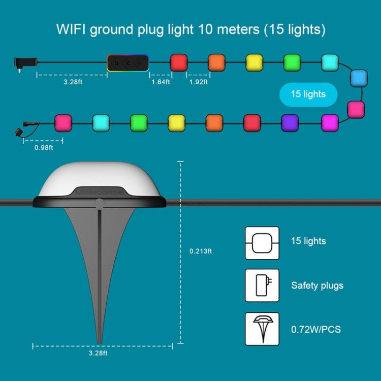 Skanto | CP01 Outdoor WIFI Smart APP Steuerung Gartenbeleuchtung Musik-Synchronisation Outdoor Bodenleuchten (US Stecker)