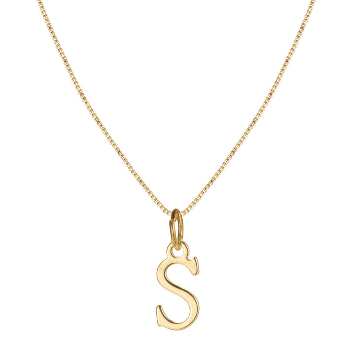 Skanto | 14k Minimale Serifen-Initialen-Halskette