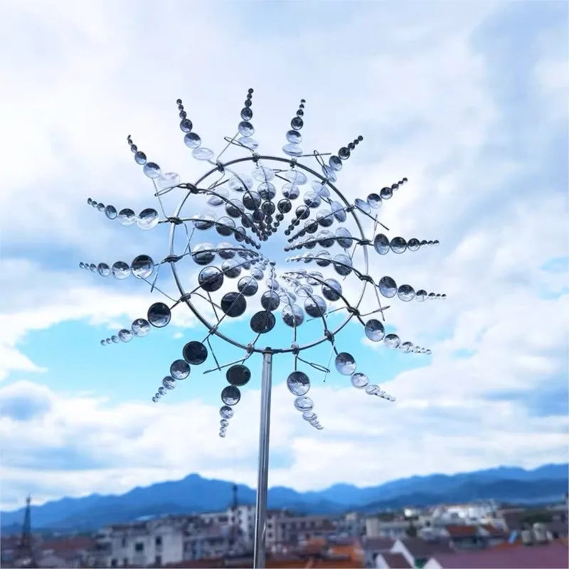 Skanto | Einzigartiges solarbetriebenes kinetisches Metall-Windspiel – Magische Windfänger für Terrasse, Garten, Rasen und Außendekoration