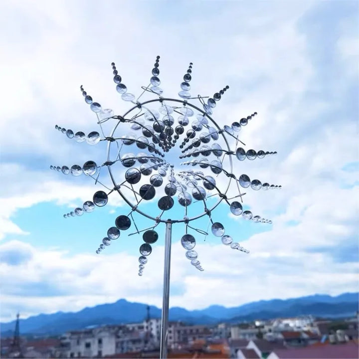 Skanto | Einzigartiges solarbetriebenes kinetisches Metall-Windspiel – Magische Windfänger für Terrasse, Garten, Rasen und Außendekoration