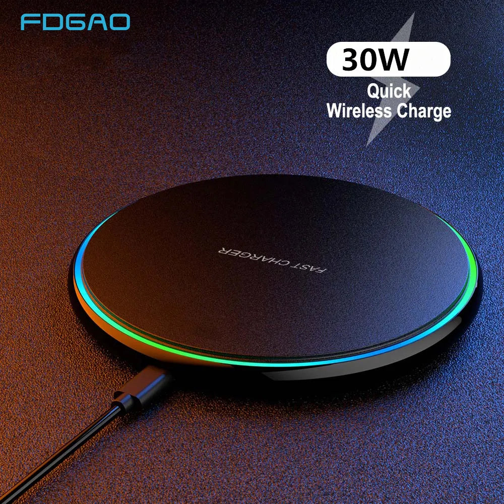 Skanto | 30W Schnelles kabelloses Ladepad | Premium USB C Ladekabel MagSafe Ladegerät für Apple iPhone, Samsung & Android – Schnelles kabelloses Ladepad