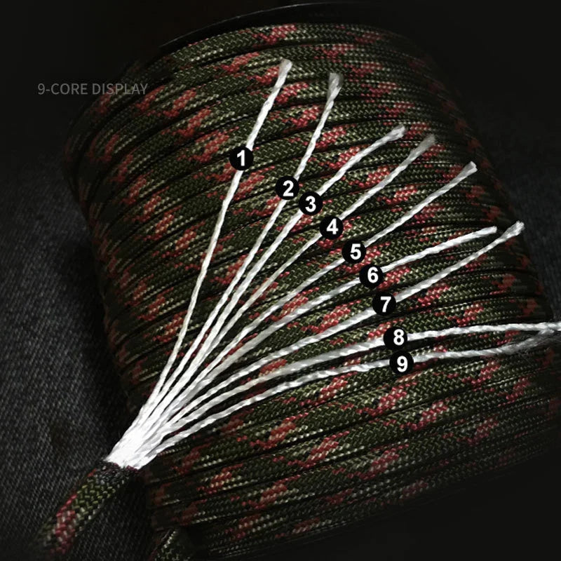 Skanto | 550 Militärstandard Paracord-Seil: 100m 4mm Outdoor-Survival-Ausrüstung für Fallschirm, Zelt, Lanyard, Gürtel – 9-Kern-Seil für Camping & Notfälle