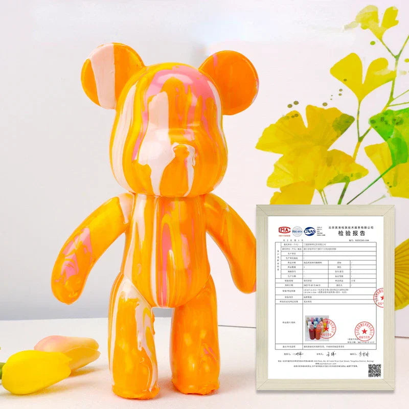 Skanto | Graffiti Malt Fluide Voldsom Bear White Body Ornaments DIY Handmade Personalized Model Home Desktop Decoration Accessories Neu
