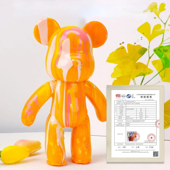 Skanto | Graffiti Malt Fluide Voldsom Bear White Body Ornaments DIY Handmade Personalized Model Home Desktop Decoration Accessories Neu