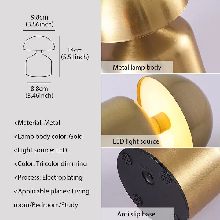 Skanto | LumoVerde LED-Tischlampe | Wiederaufladbar | 3 Farbtemperaturen & Touch-Dimmer | 4W | 5V