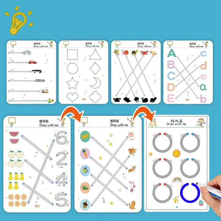 Skanto | Magisches Nachverfolgungs-Arbeitsbuch-Set für Kinder