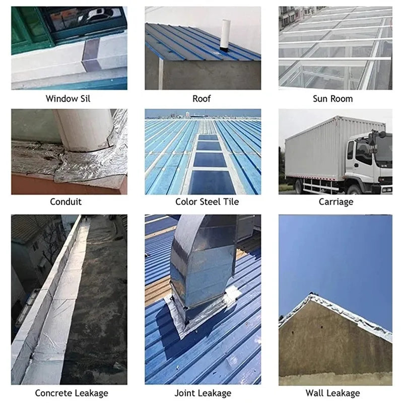 Skanto | Hitzebeständiges wasserdichtes Klebeband – Dickeres Aluminiumfolien-Butylband für Wand-, Pool-, Dachrissreparatur – Selbstklebendes Klebeband