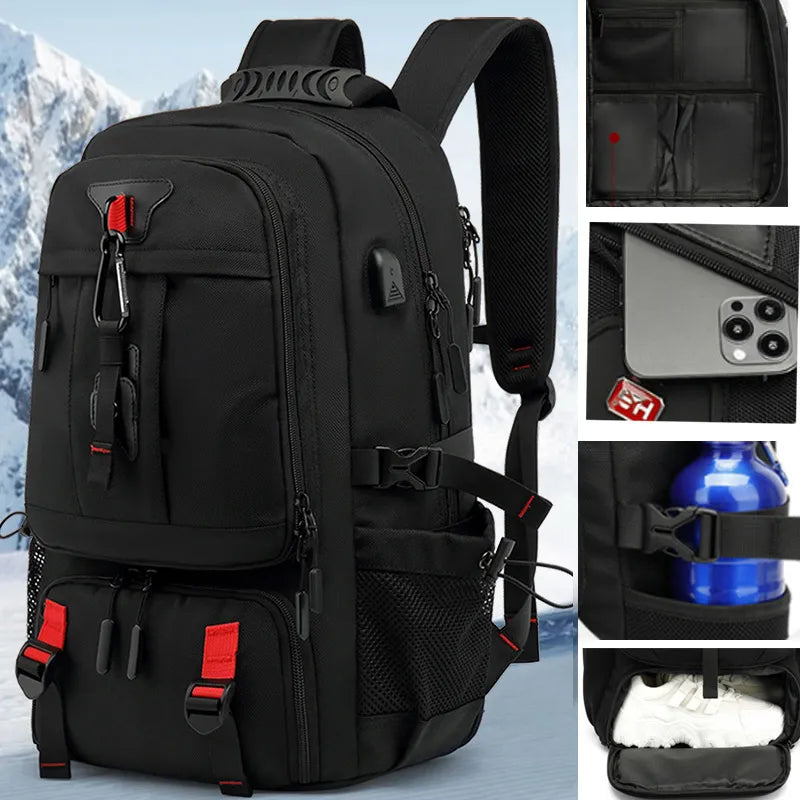 Skanto | Tech Trek Pro 50-80L – Der ultimative Rucksack mit USB-Ladefunktion | Robust und geräumig