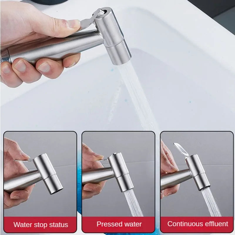 Skanto | Hand-Bidet-Sprühset aus 304 Edelstahl – selbstreinigender Duschkopf für Toiletten-Bidet-Armatur – Hygienische Sprühpistole