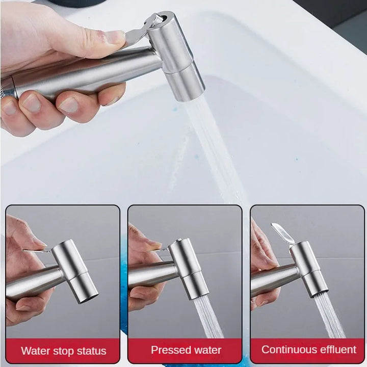 Skanto | Hand-Bidet-Sprühset aus 304 Edelstahl – selbstreinigender Duschkopf für Toiletten-Bidet-Armatur – Hygienische Sprühpistole