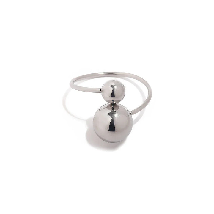 Skanto | 18k Markanter offener Ring mit zwei Kugeln