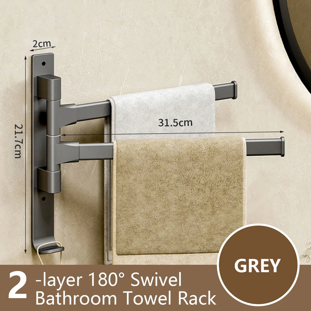 Skanto | Rotbart Handtuchstange Rotbart Handtuchhalter Weltraum Aluminium 1/2/3/4/5-Stangen Handtuchhalter Küchenregal Küchen-Hängeregal Wandmontage