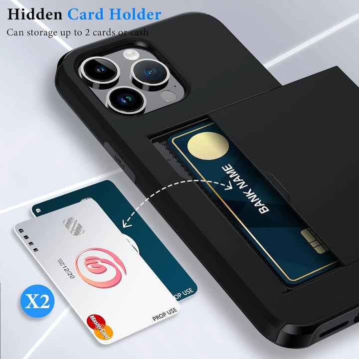 Skanto | LuxShield iPhone Hülle mit Kartenfach | Schlankes Design | Kartenaufbewahrung | Schutz und Stil