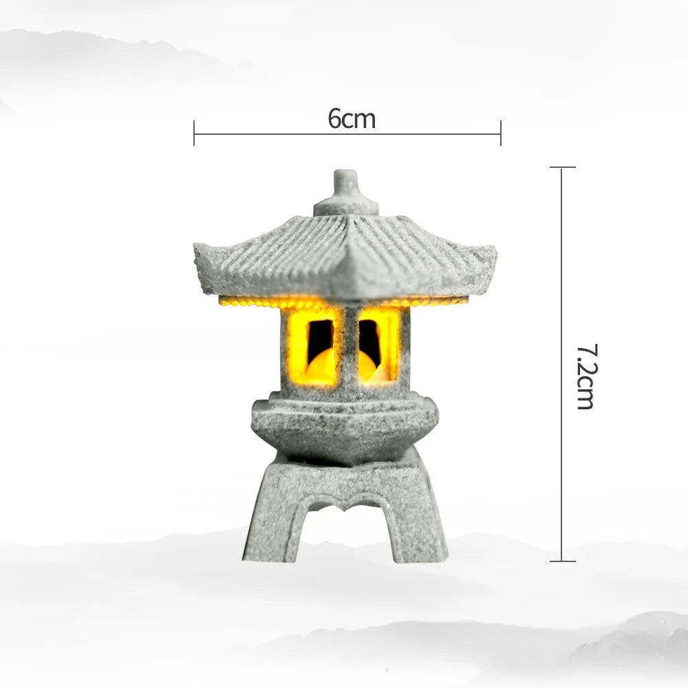 Skanto | Mini Pagoda ZenStone | Sandstein-Dekoration | Für Garten, Bonsai & Zen-Oasen | Handgefertigt
