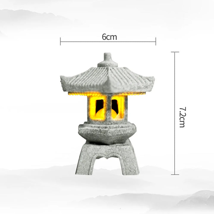 Skanto | Mini Pagoda ZenStone | Sandstein-Dekoration | Für Garten, Bonsai & Zen-Oasen | Handgefertigt