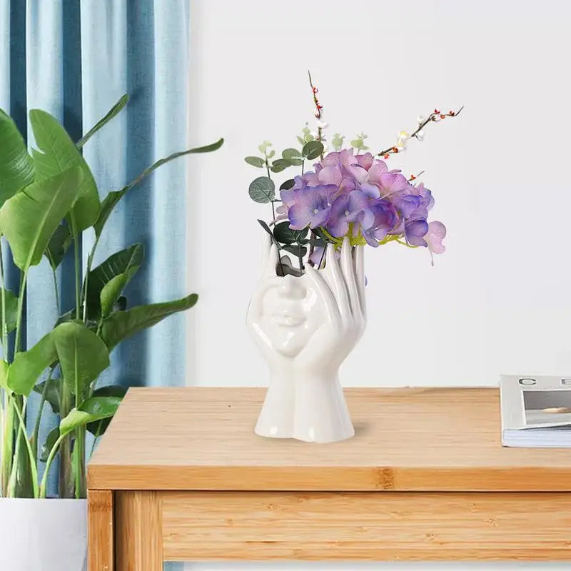 Skanto Keramik-Gesichtsvase für Deko, Kunstvase für Zuhause, Büro-Deko, feministische Deko, moderne Körper-Blumenvase, weibliche Körper-Vase