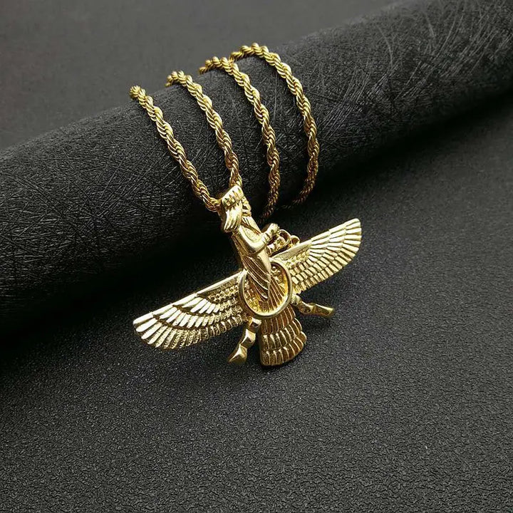 Skanto | Zoroastrischer Faravahar / Ahura Mazda Anhänger Halskette