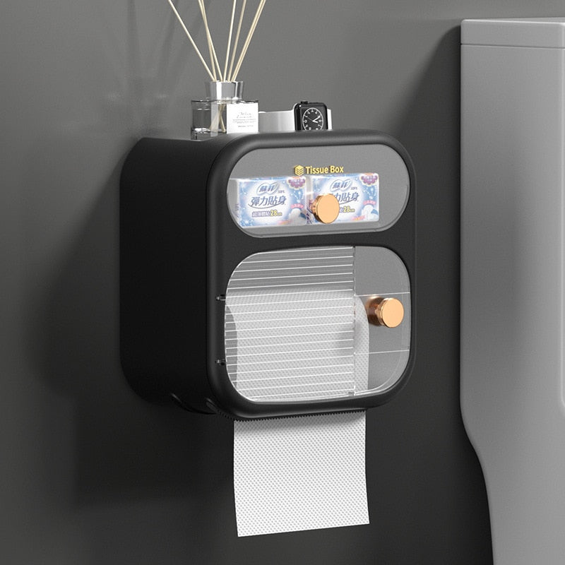 Skanto | MultiBox Wandmontierte Toilettenpapier-Handtuch-Aufbewahrungsbox
