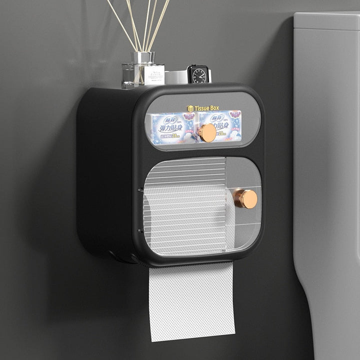 Skanto | MultiBox Wandmontierte Toilettenpapier-Handtuch-Aufbewahrungsbox