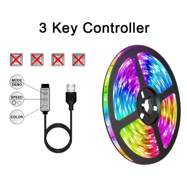 Skanto | USB RGB LED-Lichtstreifen mit App-Steuerung für Raum- & TV-Hintergrundbeleuchtung