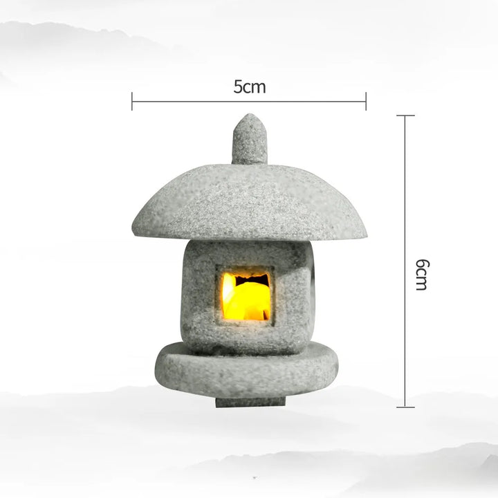 Skanto | Mini Pagoda ZenStone | Sandstein-Dekoration | Für Garten, Bonsai & Zen-Oasen | Handgefertigt