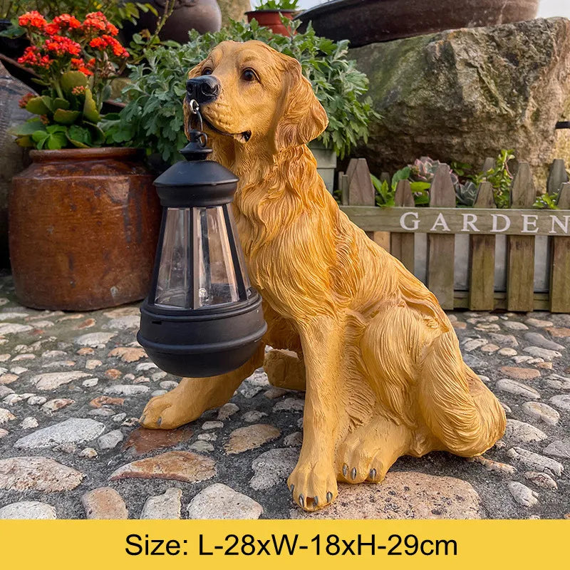 Skanto | Solarbetriebene Harz-Hundestatuenlampe