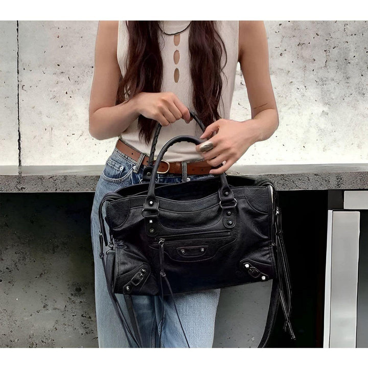 Skanto | Salome Bag | Geräumige Handtasche aus PU-Leder | Schwarz