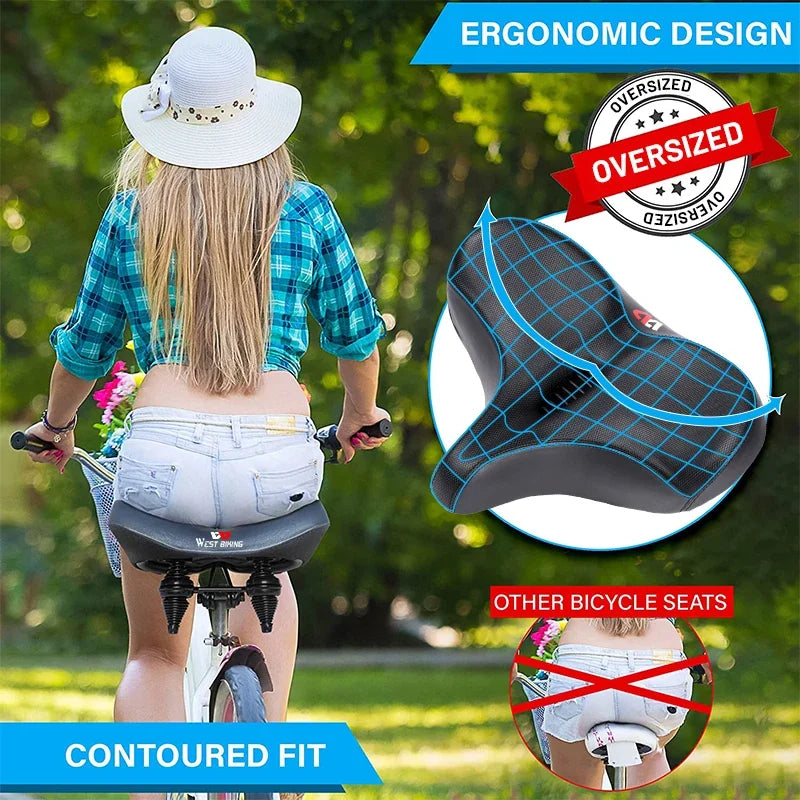 Skanto | Breiter ergonomischer Fahrradsattel – Bequemer Sitz mit Stoßdämpfung für City- und Mountainbikes