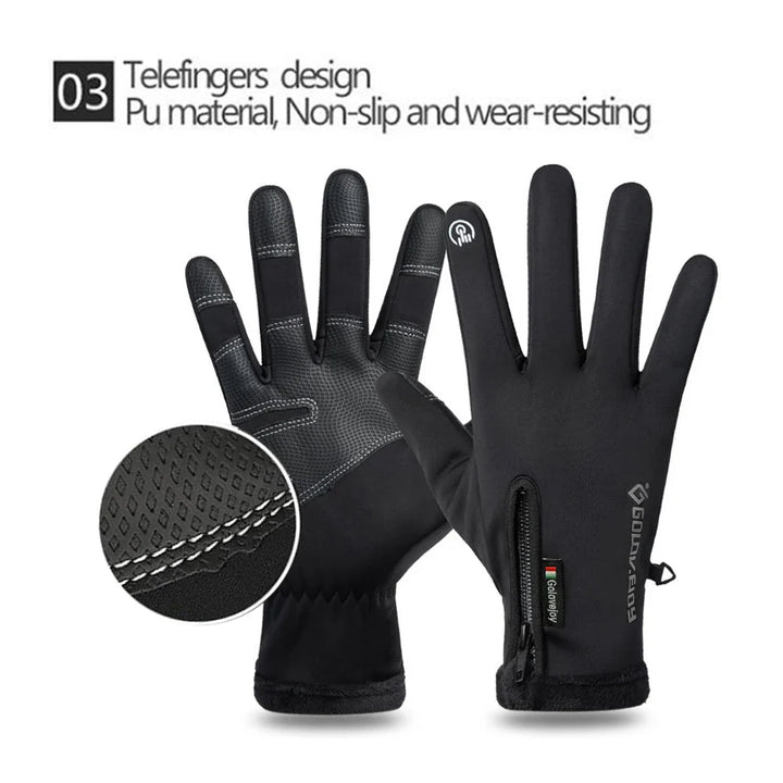 Skanto Skanto | IronRide Motorrad Winterhandschuhe | Wasserdicht & Winddicht | Fleece-gefüttert & Touchscreen-kompatibel | Taktisches Design