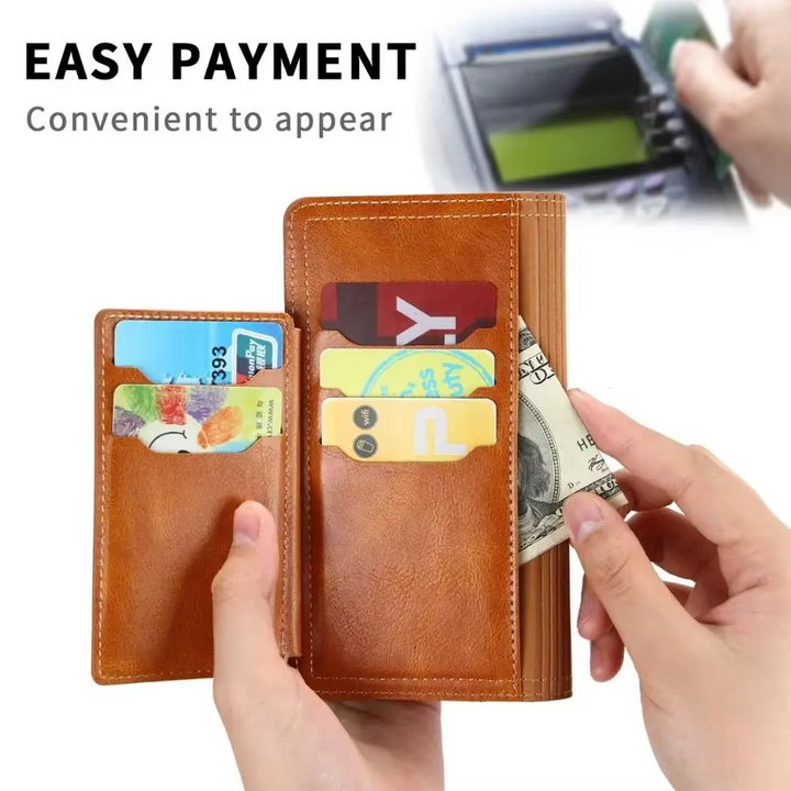Skanto | Premium Leder iPhone Flip Wallet & Stand Hülle